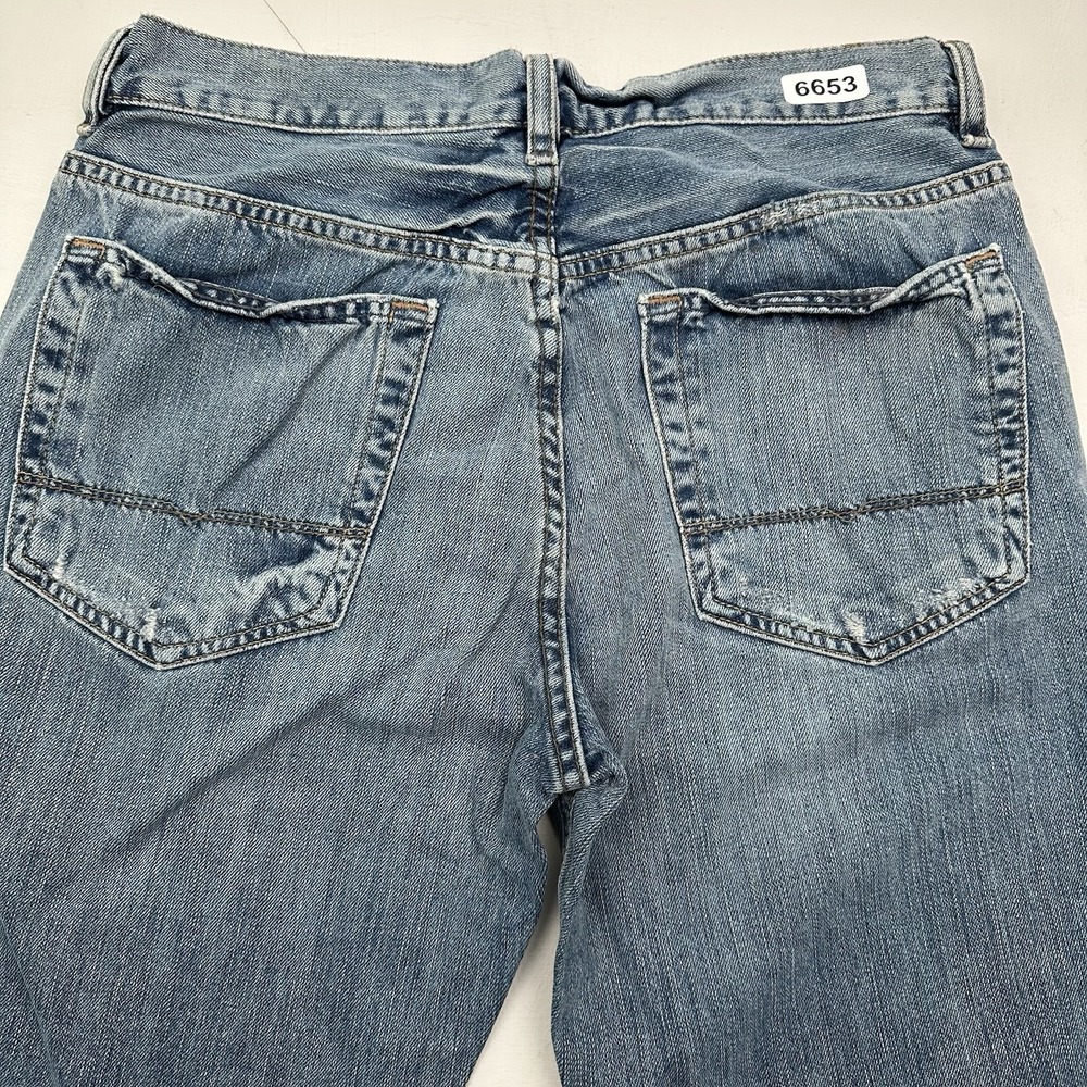 NEW VTG Old Navy Jeans Men 32X32 Loose Relaxed Light Wash Blue Baggy Distressed